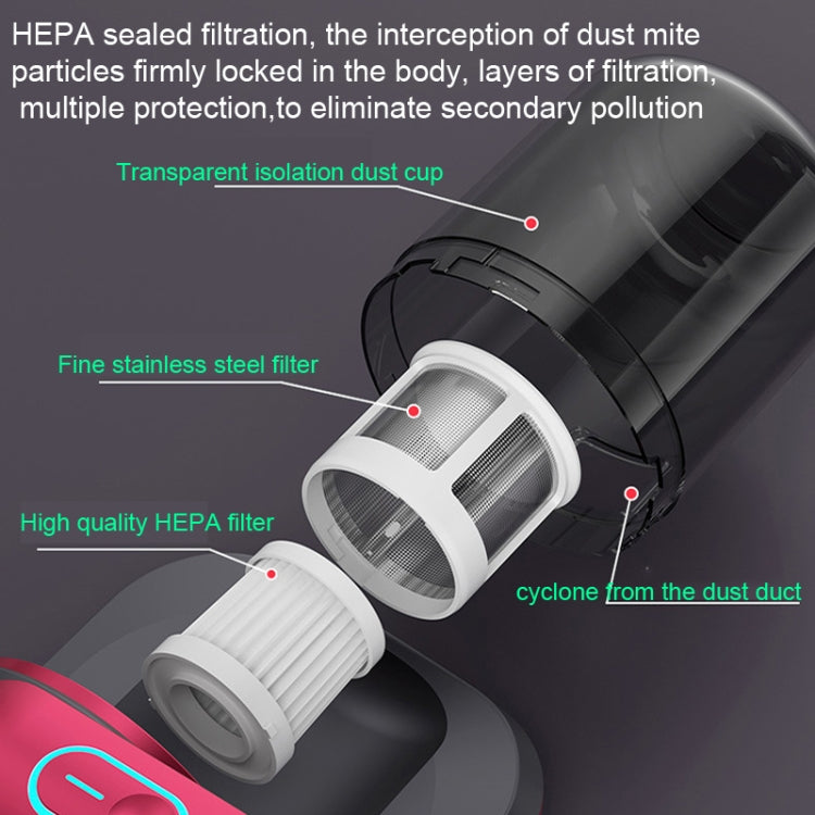 100W 8000 Pa Wireless Charging Mite Removal Instrument Vacuum Cleaner UV Sterilization Machine, 100W Red, 100W  Purple