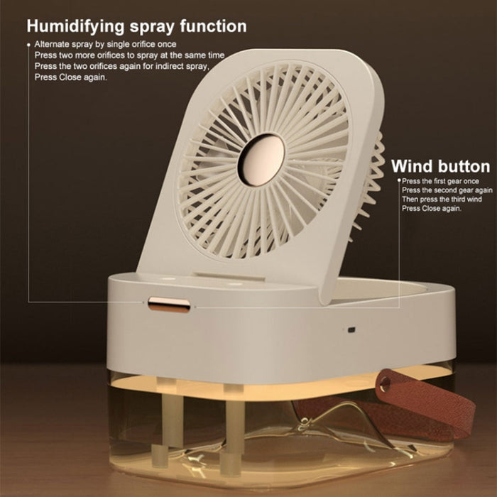 2.5L Dual Spray Humidifying Fan with Ambient Light Aroma Diffuser