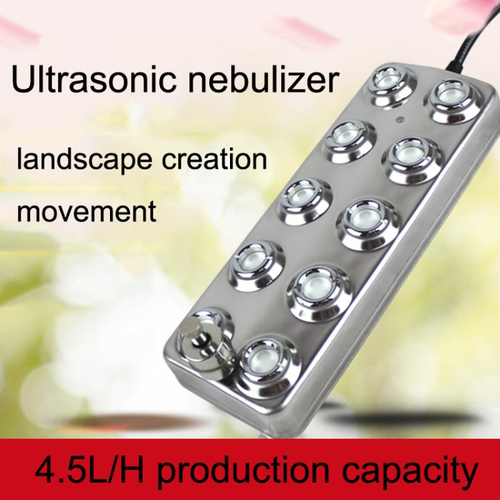 Ultrasonic Atomization Accessories 10 Heads Fog Maker Landscape Large Fog Volume Humidifier Atomization Plate, US Plug