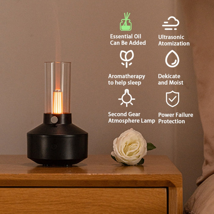 DQ708 Simulation Candle Light Aroma Diffuser USB Air Humidifier with Night Light