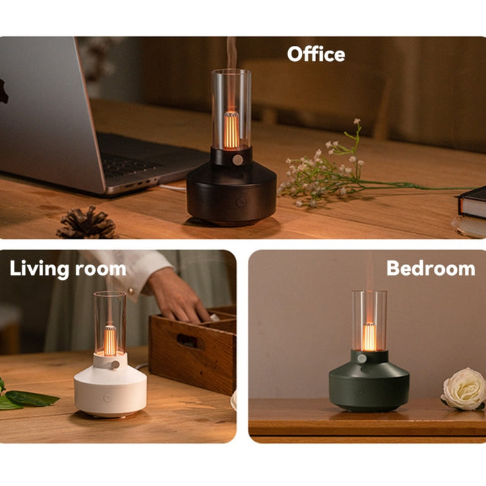 DQ708 Simulation Candle Light Aroma Diffuser USB Air Humidifier with Night Light