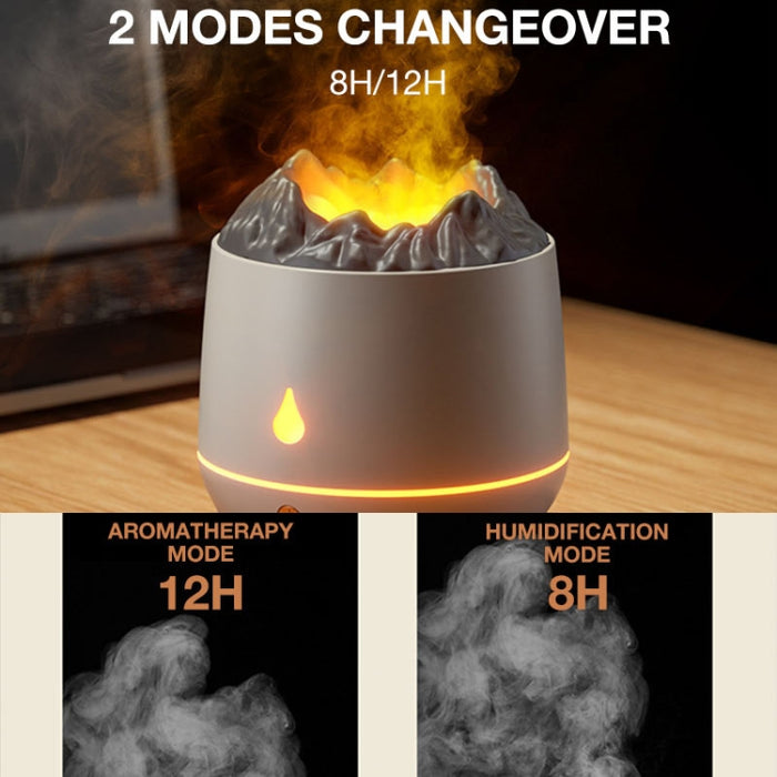 HS01 Simulation Flame Humidifier Home Aromatherapy Machine With Night Light