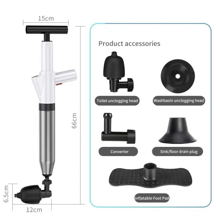 Toilet Pipe Dredger Toilet Sewer Floor Drain Clogged Household High Pressure Pneumatic Tool, HX28 (Gray), HX28 (Black), HX28 (Green), HX28 (White)