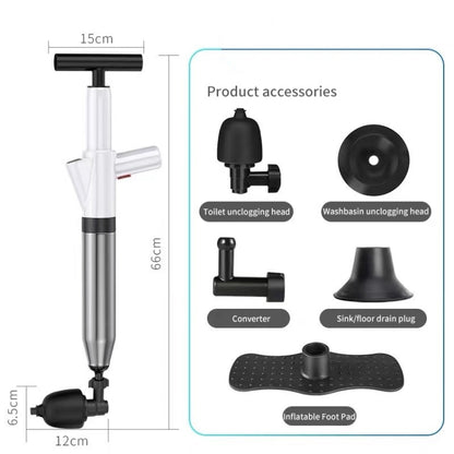 Toilet Pipe Dredger Toilet Sewer Floor Drain Clogged Household High Pressure Pneumatic Tool, HX28 (Gray), HX28 (Black), HX28 (Green), HX28 (White)