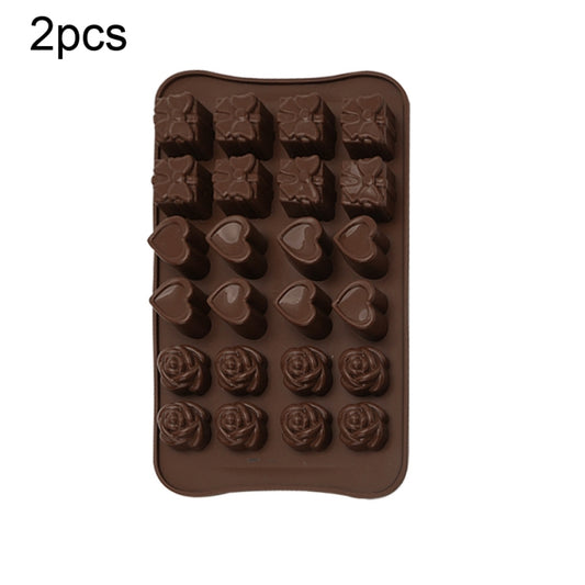 2pcs Silicone Chocolate Mold Jelly Christmas Candy Cake Mould, Style: