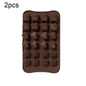2pcs Silicone Chocolate Mold Jelly Christmas Candy Cake Mould, Style:, Gift Box, Shell, Star, Heart To Heart