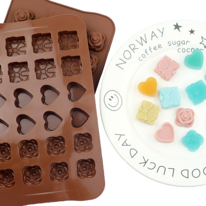 2pcs Silicone Chocolate Mold Jelly Christmas Candy Cake Mould, Style: