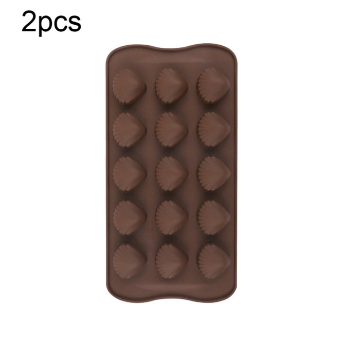 2pcs Silicone Chocolate Mold Jelly Christmas Candy Cake Mould, Style: