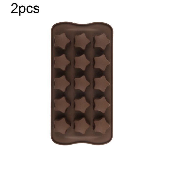 2pcs Silicone Chocolate Mold Jelly Christmas Candy Cake Mould, Style: