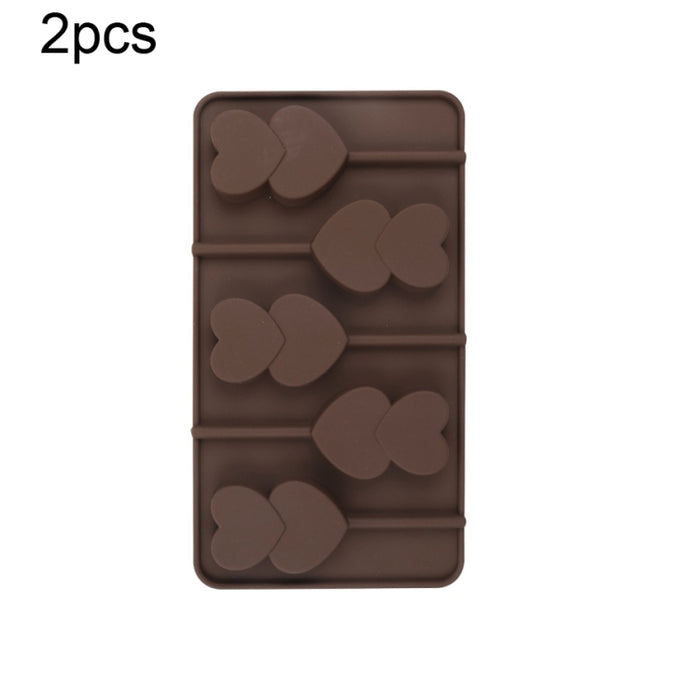 2pcs Silicone Chocolate Mold Jelly Christmas Candy Cake Mould, Style: