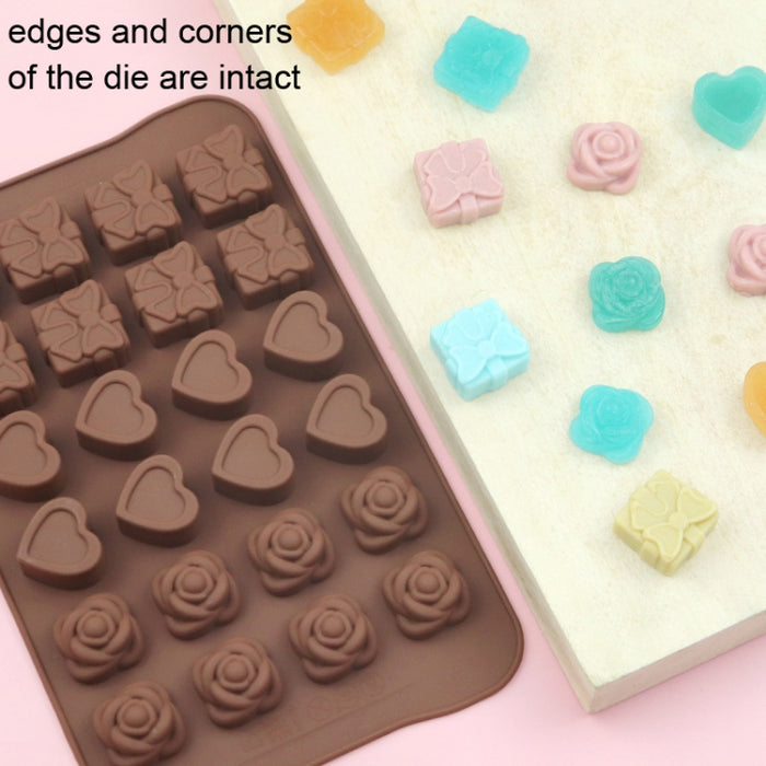 2pcs Silicone Chocolate Mold Jelly Christmas Candy Cake Mould, Style: