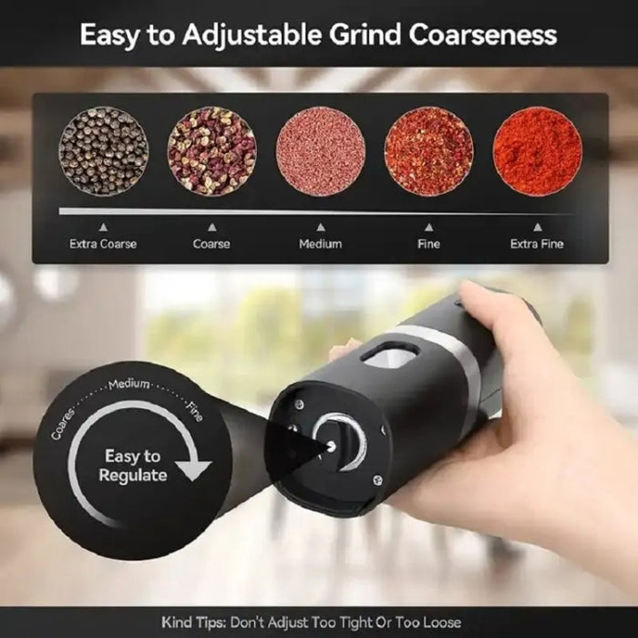 Electric Automatic Salt And Pepper Grinder Set With Charging Base