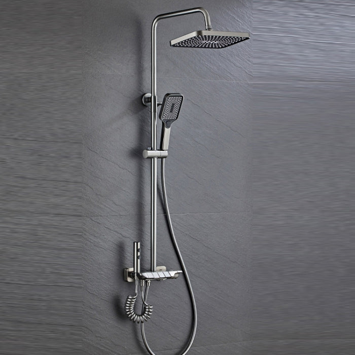 Piano Style Shower Set Full Copper Faucet Square Nozzle Shower Set, Color: