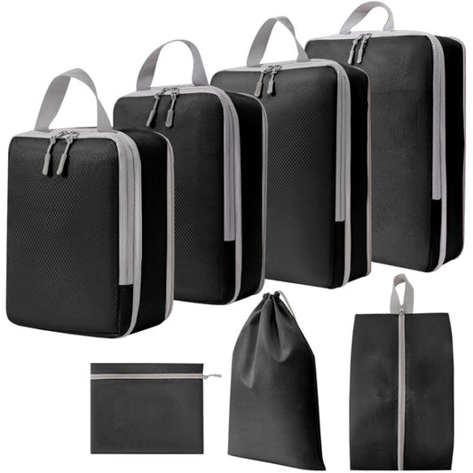 7 In 1  Compression Packing Cubes Expandable Travel Bags Luggage Organizer, 7 In 1
