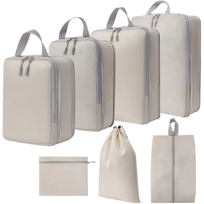 7 In 1  Compression Packing Cubes Expandable Travel Bags Luggage Organizer, 7 In 1