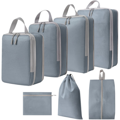 7 In 1  Compression Packing Cubes Expandable Travel Bags Luggage Organizer, 7 In 1