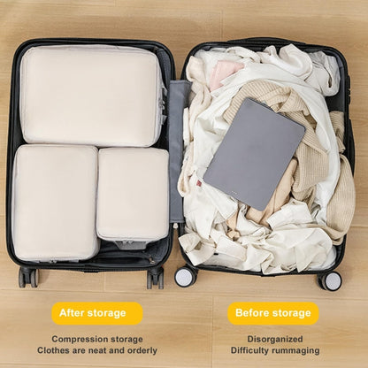 7 In 1  Compression Packing Cubes Expandable Travel Bags Luggage Organizer, 7 In 1