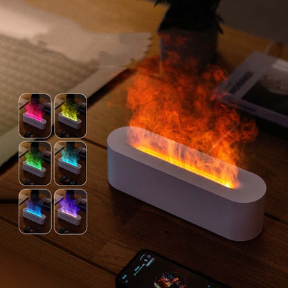 DQ709 Flame Aromatherapy Diffuser Quiet USB Air Humidifier, DQ709 Black, DQ709 White