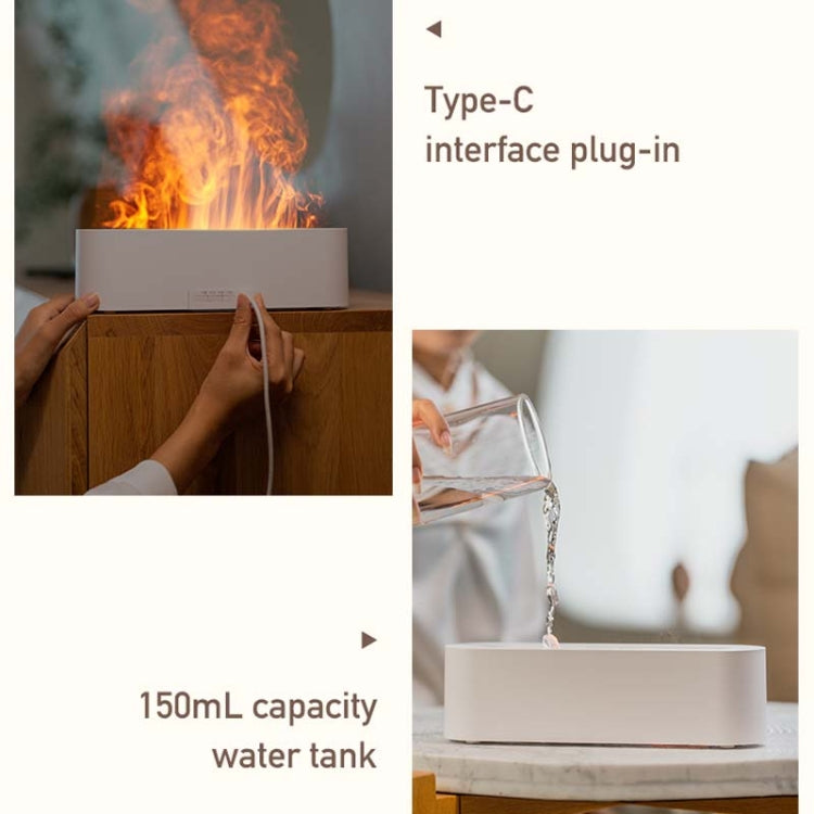 DQ709 Flame Aromatherapy Diffuser Quiet USB Air Humidifier, DQ709 Black, DQ709 White