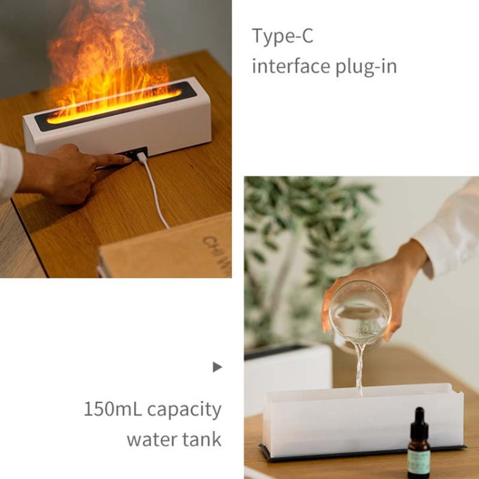 DQ711  Flame Aromatherapy Diffuser Quiet USB Air Humidifier