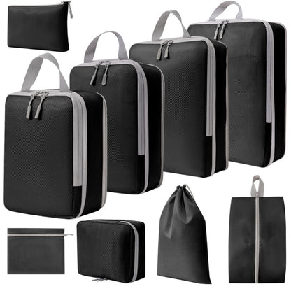 9 In 1  Compression Packing Cubes Expandable Travel Bags Luggage Organizer, 9 In 1
