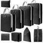 9 In 1  Compression Packing Cubes Expandable Travel Bags Luggage Organizer, 9 In 1