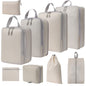 9 In 1  Compression Packing Cubes Expandable Travel Bags Luggage Organizer, 9 In 1