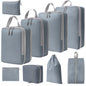 9 In 1  Compression Packing Cubes Expandable Travel Bags Luggage Organizer, 9 In 1