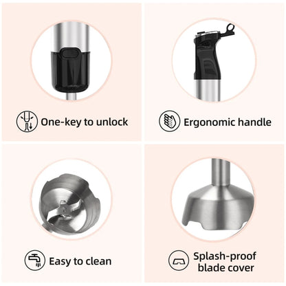 6-in-1 600W Multifunctional  Electric Blender Stainless Steel Food Cooking Stick, US Plug, EU Plug, UK Plug