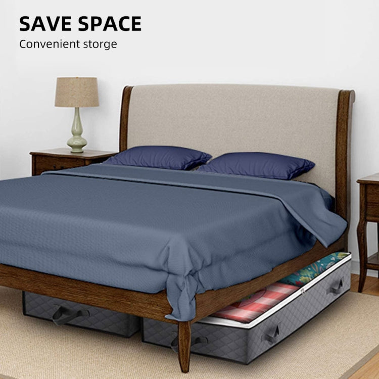Non-Woven Fabric Foldable Underbed Storage Bag For Clothes Blankets And Shoes 100x50x15cm, 100x50x15cm(4 Handles Deep Gray), 100x50x15cm(4 Handles Black)