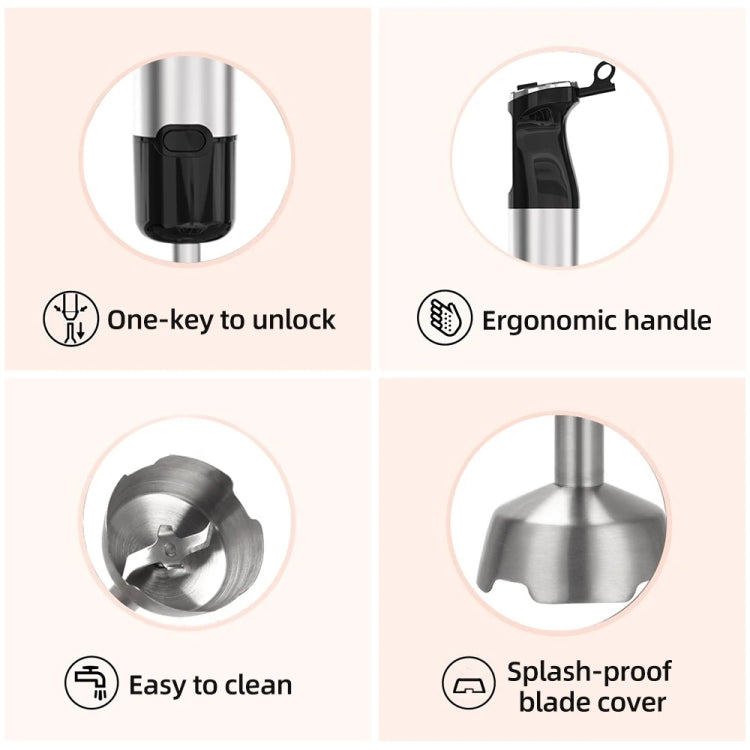 5-in-1 600W Multifunctional  Electric Blender Stainless Steel Food Cooking Stick, US Plug, EU Plug, UK Plug