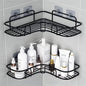 Punch-free Bathroom Triangle Storage Rack Multifunctional Wall Hanging Bracket, Triangle (White), Triangle (Black)