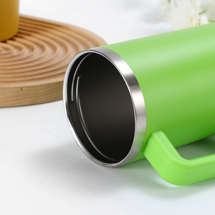 40oz Car Cup Double-Layer Vacuum Cup With Straw Handle Stainless Steel Thermos Cup