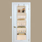 GD03 Wall-Mounted Fabric Storage Bag Wardrobe Room Door Behind Hanging Bag, 4+1 Gray, 4+1 Beige, Lantern Flower 4-grids
