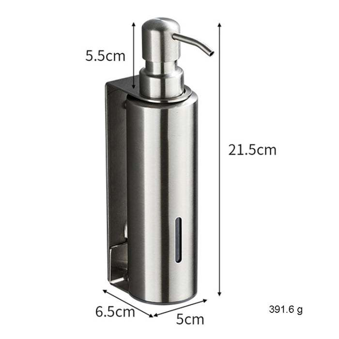 Hotel Stainless Steel Soap Dispenser Home Wall Mounted No Punch Press To Soap Bottle