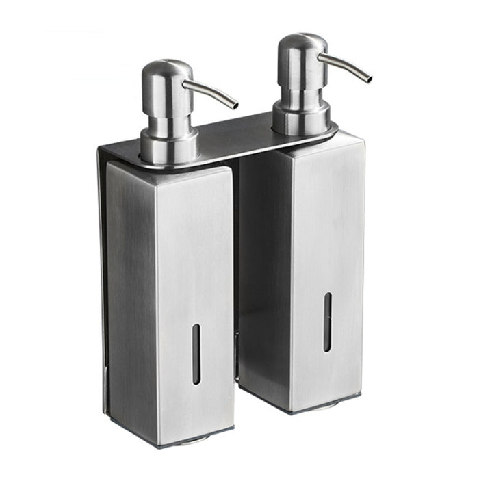 Hotel Stainless Steel Soap Dispenser Home Wall Mounted No Punch Press To Soap Bottle