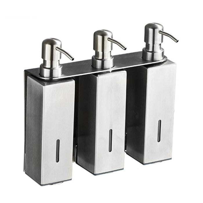 Hotel Stainless Steel Soap Dispenser Home Wall Mounted No Punch Press To Soap Bottle