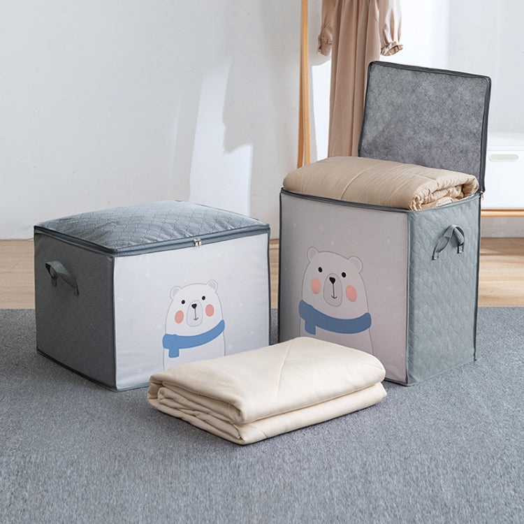 Non-woven Clothing Organization Quilt Dustproof Storage Bag, Horizontal Navy Blue 50x42x39cm, Vertical Light Blue 48x35x48cm