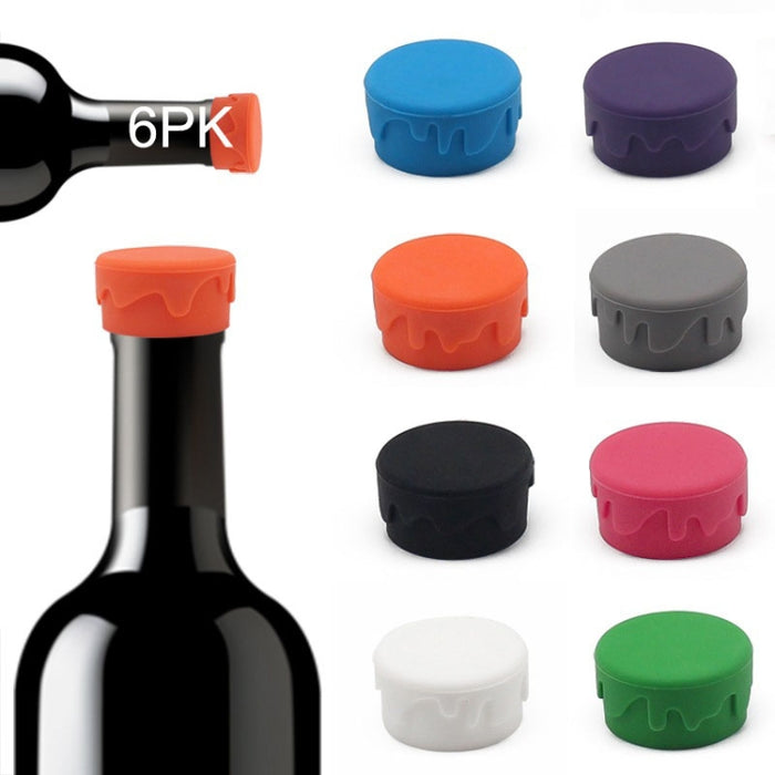 5pcs FDA Food Grade Silicone Wine Bottle Stopper Wine Corks Leak-Proof Stopper