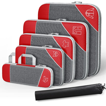 6 In 1 Compression Mesh Travel Cubes Clothes Underwear Packing Bags, 6 In 1