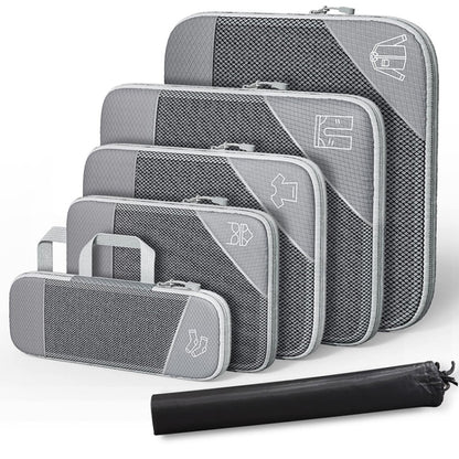6 In 1 Compression Mesh Travel Cubes Clothes Underwear Packing Bags, 6 In 1