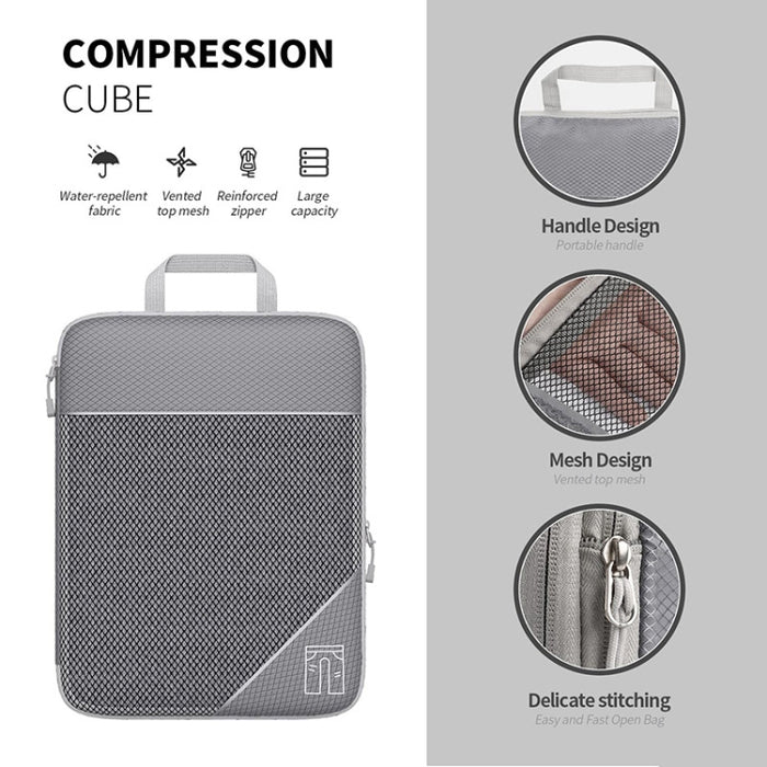 6 In 1 Compression Mesh Travel Cubes Clothes Underwear Packing Bags