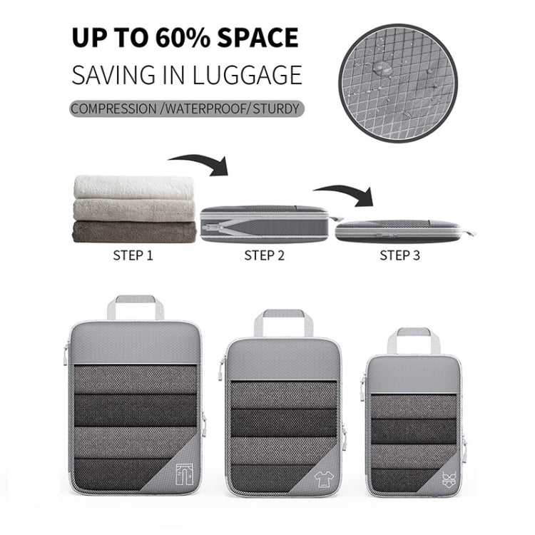 6 In 1 Compression Mesh Travel Cubes Clothes Underwear Packing Bags, 6 In 1