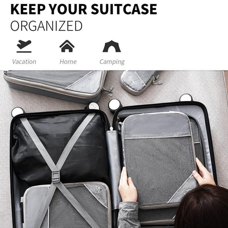 6 In 1 Compression Mesh Travel Cubes Clothes Underwear Packing Bags, 6 In 1