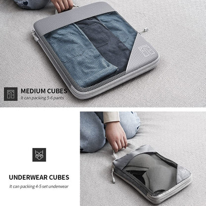 6 In 1 Compression Mesh Travel Cubes Clothes Underwear Packing Bags, 6 In 1