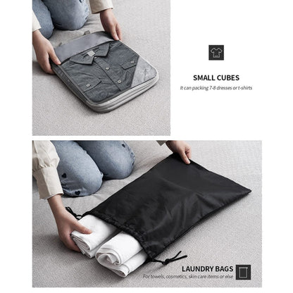 6 In 1 Compression Mesh Travel Cubes Clothes Underwear Packing Bags, 6 In 1