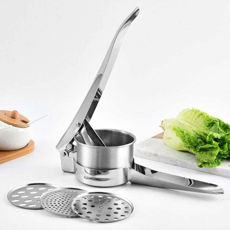 Stainless Steel Potato Press Manual Juicer Vegetable And Fruit Squeezer, 3 In 1, SJ-02 Side Hole, SJ-01 Bottom Hole, SJ-04 Side Hole Red
