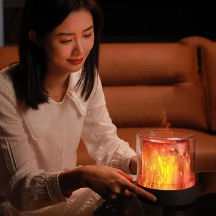 Colorful Light Flame Aromatherapy Humidifier Home Ambient Light Desktop Fragrance Diffuser