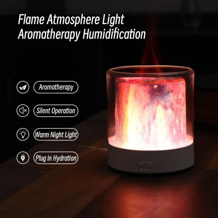 Colorful Light Flame Aromatherapy Humidifier Home Ambient Light Desktop Fragrance Diffuser