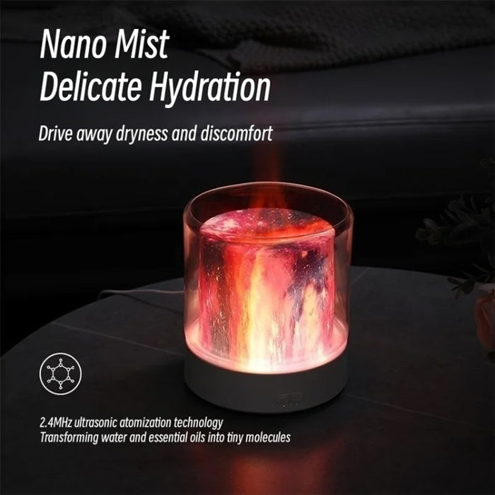 Colorful Light Flame Aromatherapy Humidifier Home Ambient Light Desktop Fragrance Diffuser